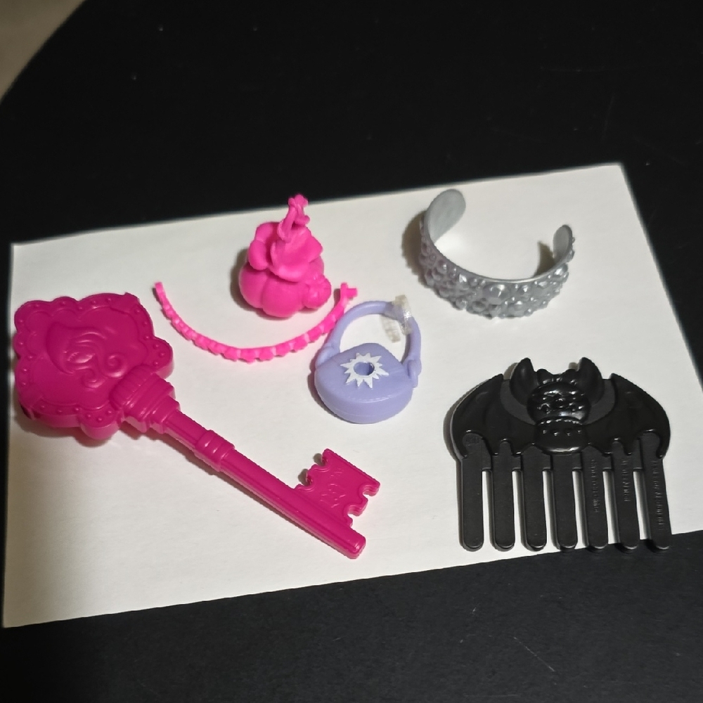 Misc Assorted Doll Pink and Black Toy Accessories